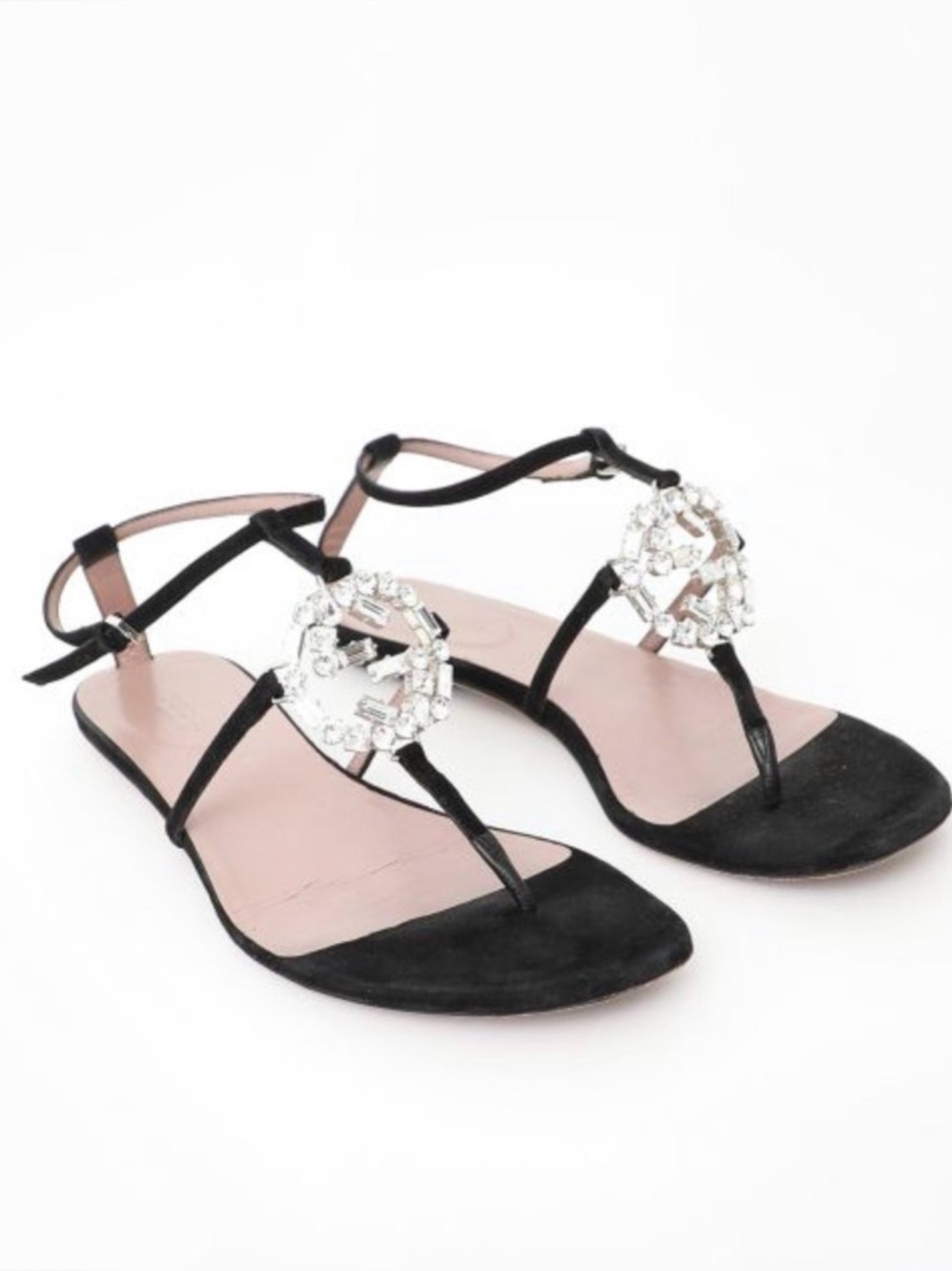 Gucci Crystal Embellished Interlocking GG Thong sandals - Picture 1 of 11